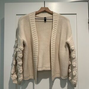 Cream Cardigan with fun sleeve detail